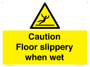 Caution Floor slippery when wet